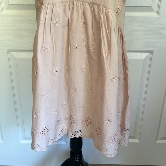 NWT Ann Taylor Loft Eyelet Scallop Flutter Sleeve Pink Blush Dress Womens Sz XXL - Picture 3 of 16